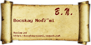 Bocskay Noémi névjegykártya