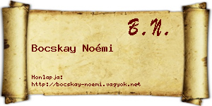 Bocskay Noémi névjegykártya